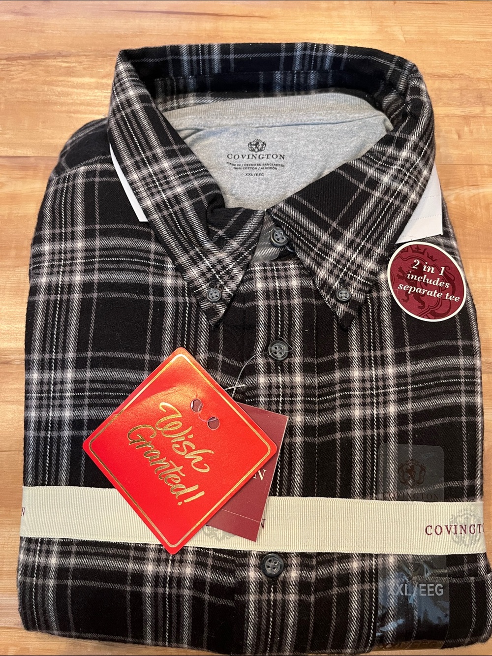 NWT Covington 2 in 1 Flannel Shirt